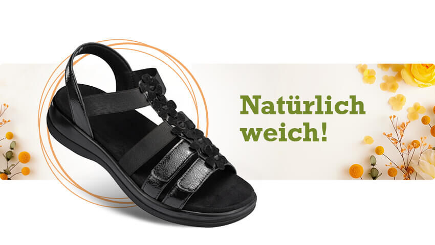 Amata, Sandale, leicht, luftig, KLettverschluss, Bequeme Schuhe, Naturkonzept, Comfortschuhe