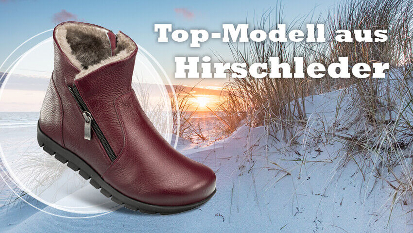 Kadi, Lammfell, Hirschleder, luxuris, modisch, Stiefelette Bequeme Schuhe, Naturkonzept, Comfortschuhe