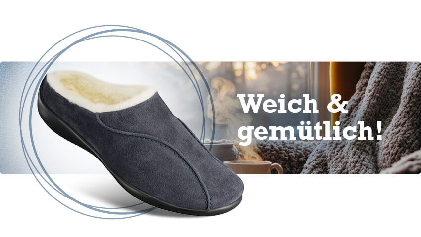 Roswitha, Hausschuh, warm, weich, Lamm-Schurwolle, Bequeme Schuhe, Naturkonzept, Comfortschuhe