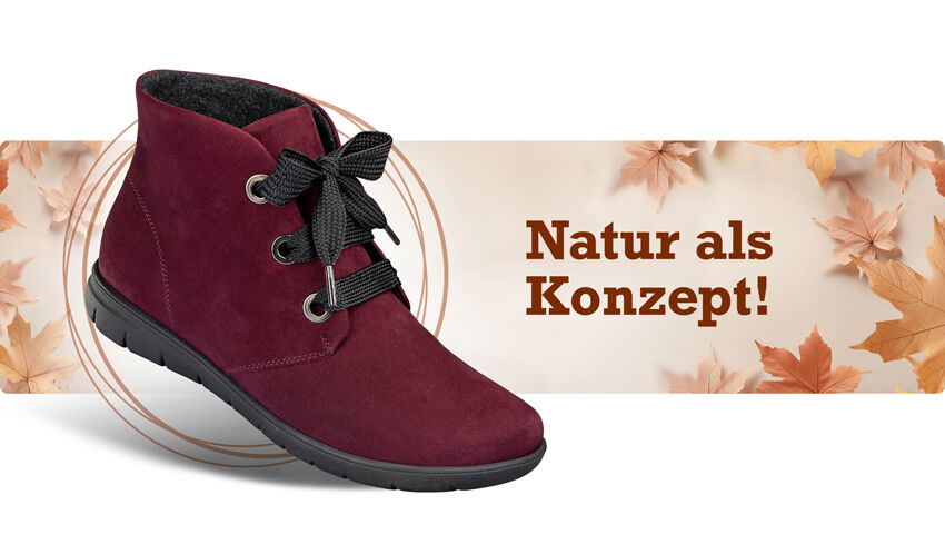 Angelina, Stiefelette, warm, Derbyschnrung, elegant, feminin, Bequeme Schuhe, Naturkonzept, Comfortschuhe